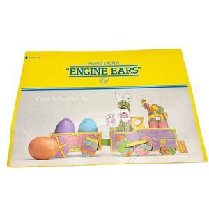 Vintage Avon Easter Pop Out Train Engine Ears Eggs Candy Container 1980’s Unused